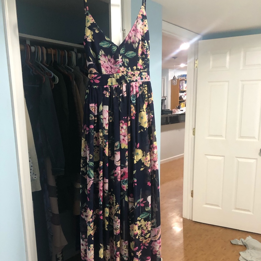 beautiful floral backless dress